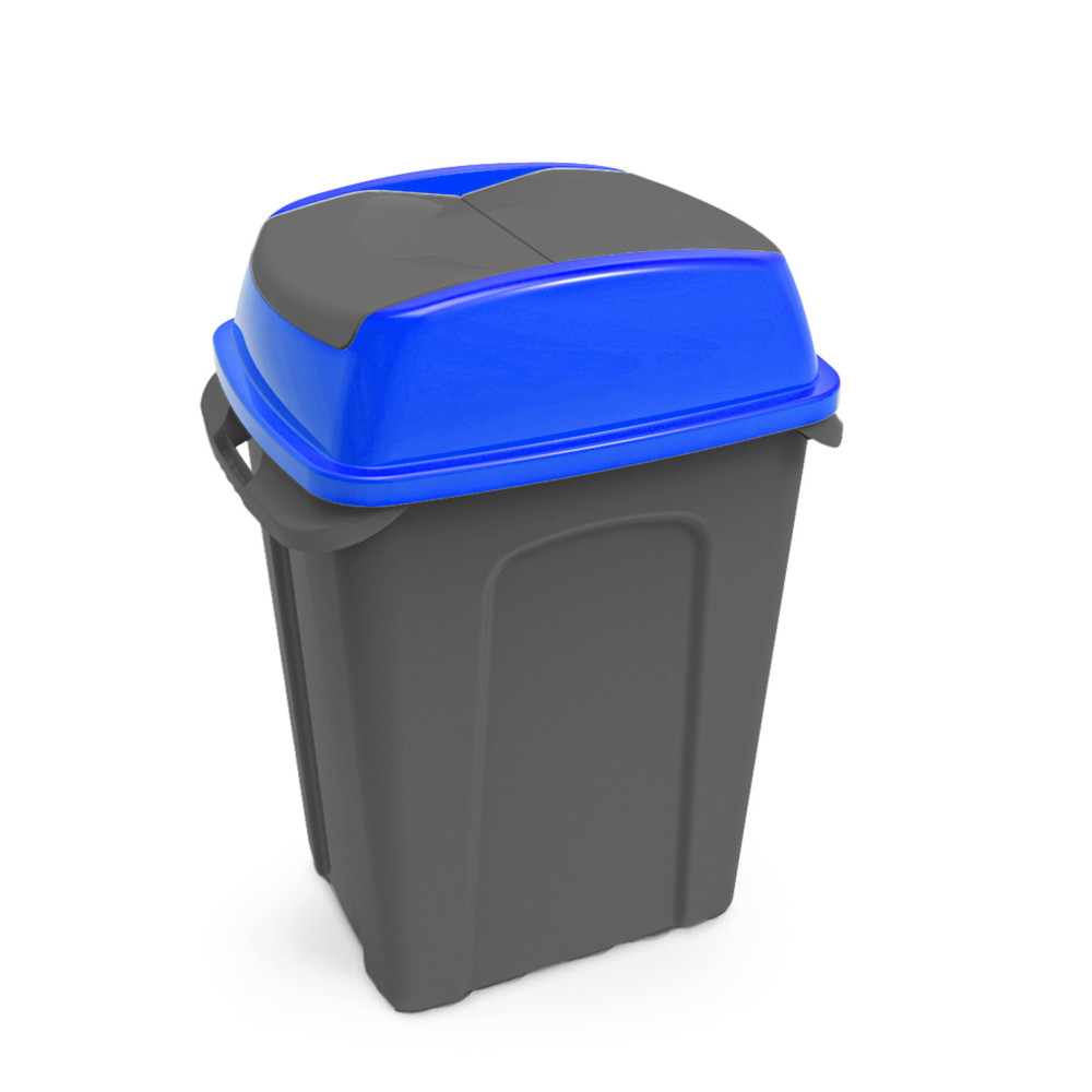 Hippo Billenős Szelektív hulladékgyűjtő szemetes, műanyag, antracit/kék, 50L