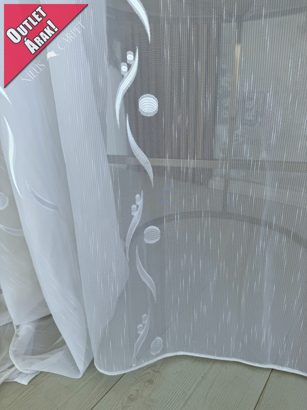  Allure Luxury függöny hófehér ezüst karikás hullámos 500x260cm