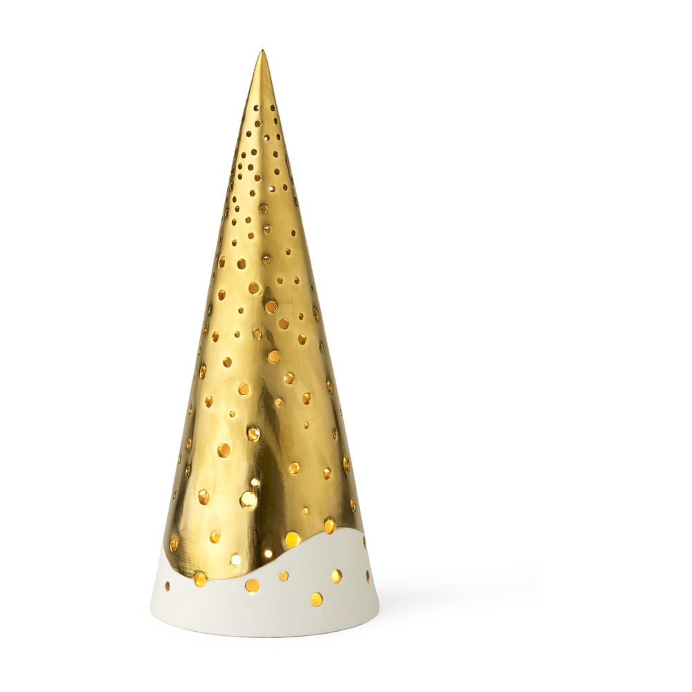 Nobili aranyszínű porcelán gyertyatartó, magasság 25,5 cm - Kähler Design
