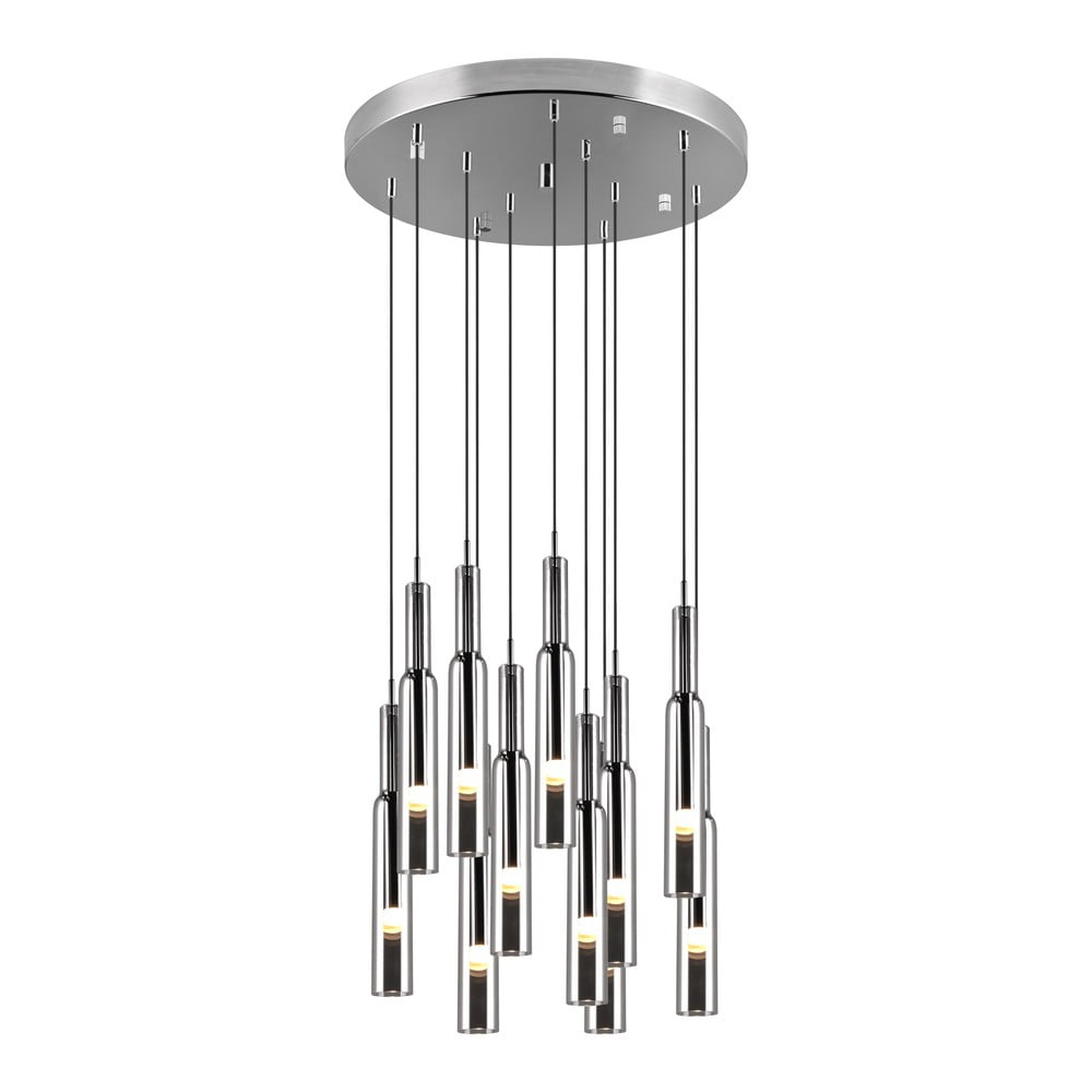 Ezüstszínű LED függőlámpa üveg búrával ø 50 cm Lucent – Trio Select