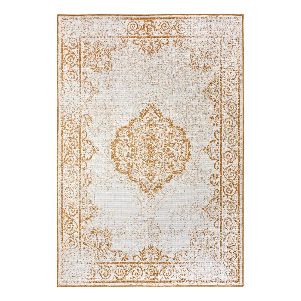 Okkersárga-fehér kültéri szőnyeg 160x230 cm Cebu – NORTHRUGS