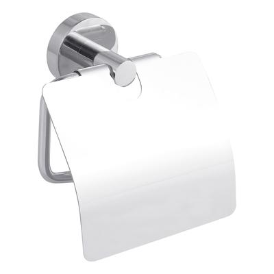 tesa® SMOOZ fedeles WC-papír tartó, krómozott fém, ragasztós rögzítésű