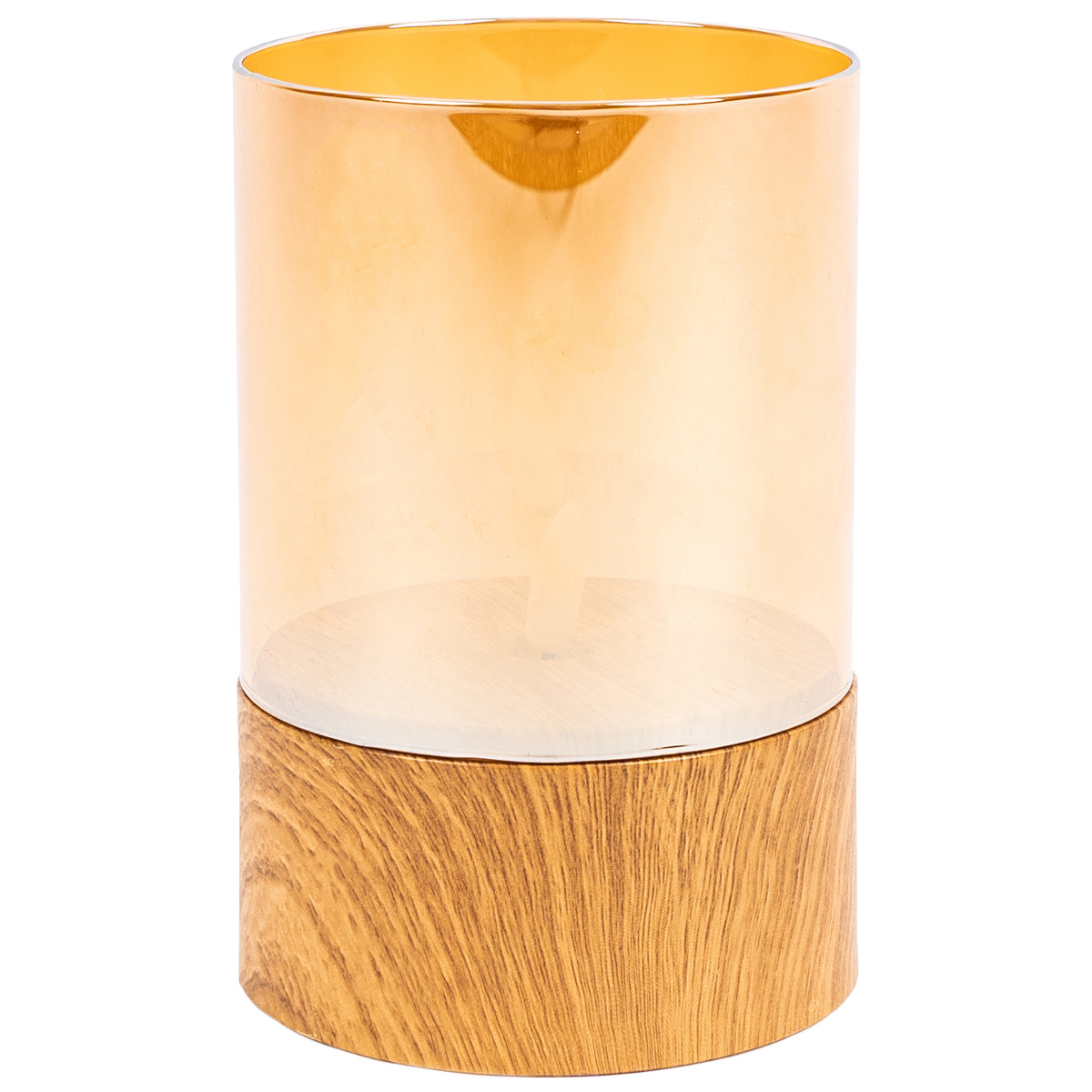 Amber LED gyertya üvegben, 10 x 15 cm