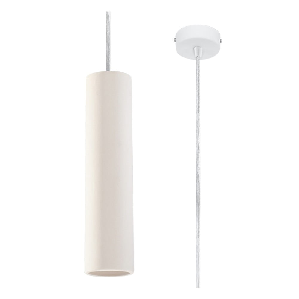 Fehér függőlámpa kerámia búrával ø 8 cm Santana – Nice Lamps