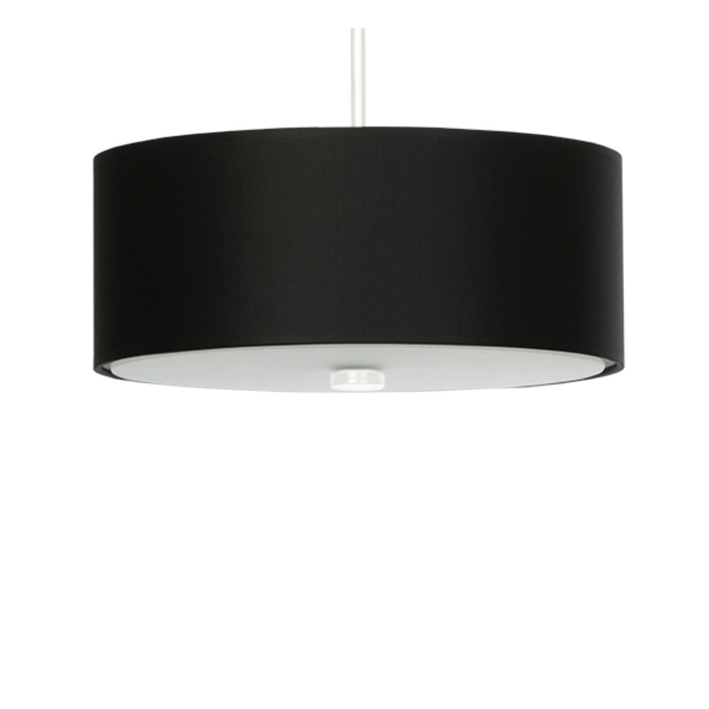 Fekete függőlámpa textil búrával ø 30 cm Herra – Nice Lamps