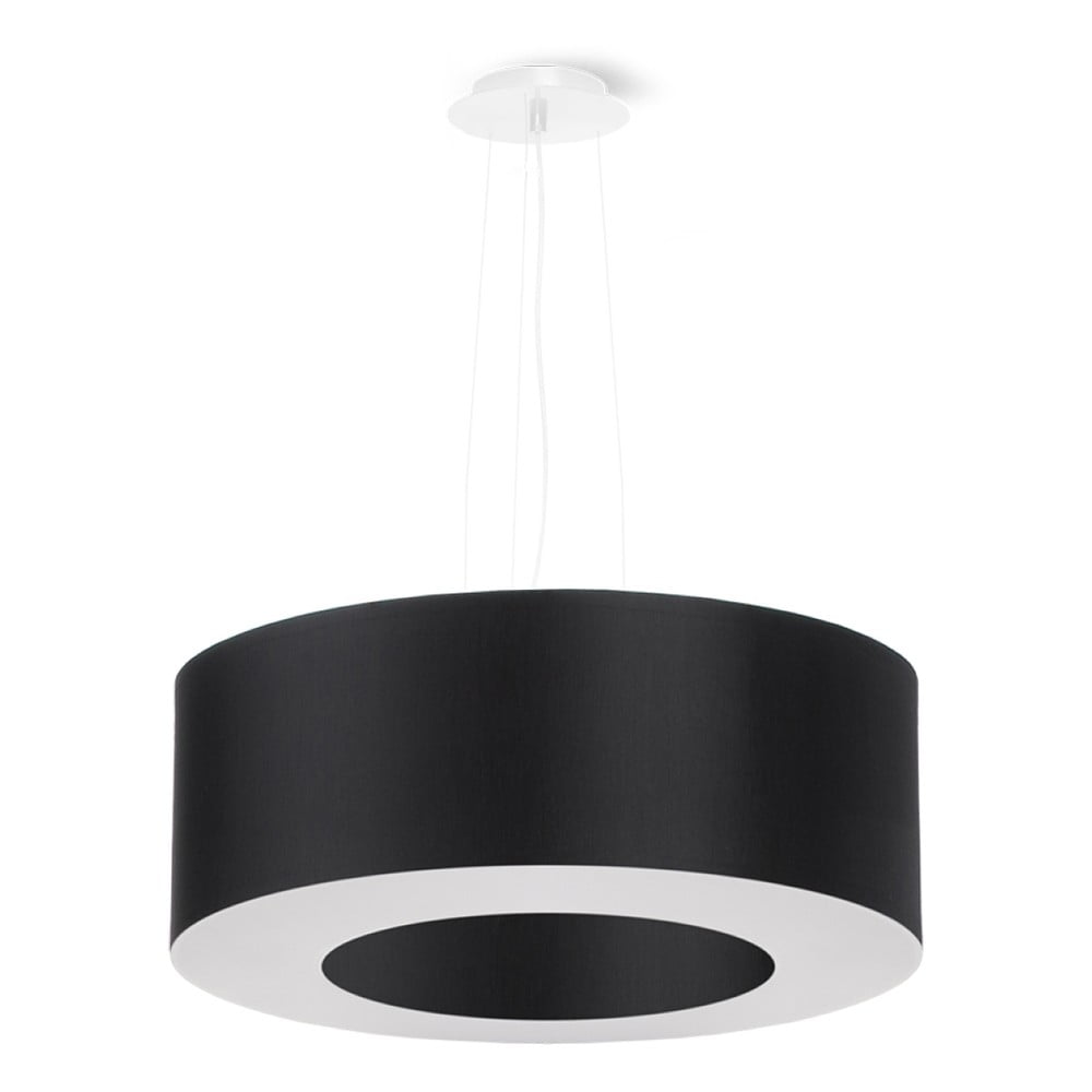 Fekete függőlámpa textil búrával ø 50 cm Galata – Nice Lamps