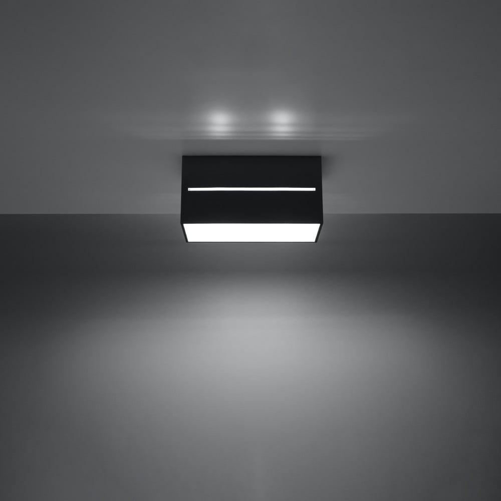 Fekete mennyezeti lámpa fém búrával 10x20 cm Lorum – Nice Lamps