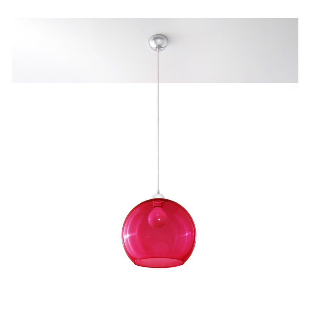 Piros függőlámpa üveg búrával ø 30 cm Bilbao – Nice Lamps