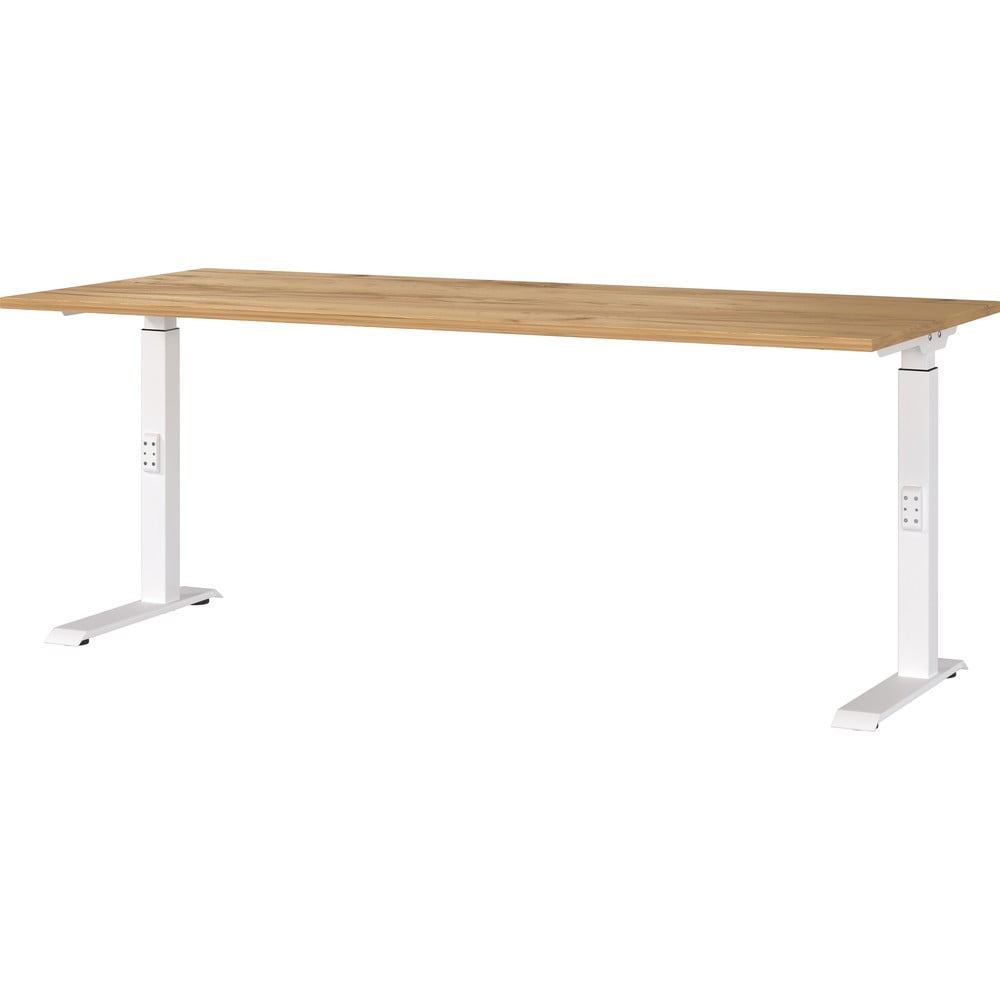 Íróasztal állítható magassággal, tölgyfa dekoros asztallappal 80x180 cm Downey – Germania