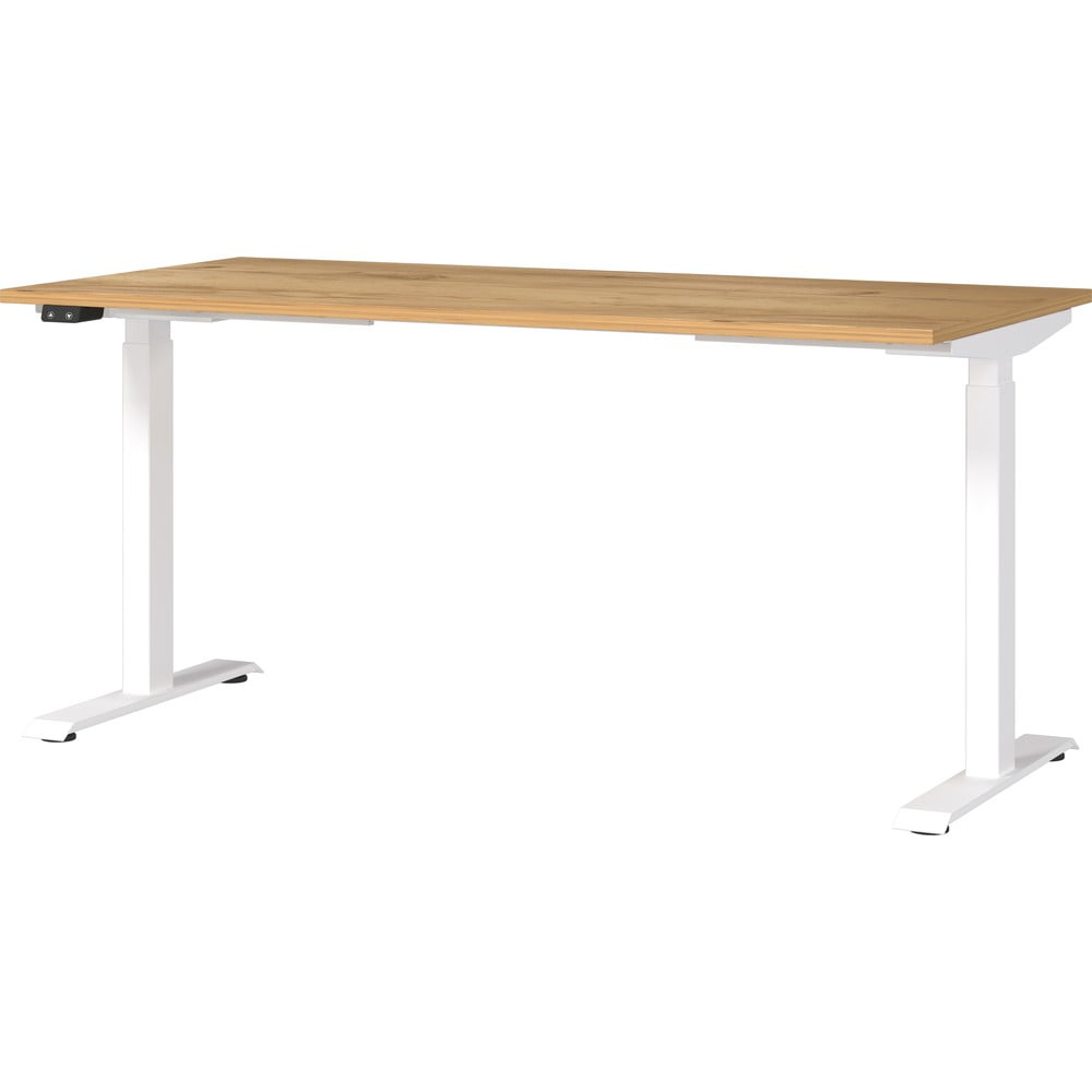 Íróasztal elektromosan állítható magassággal, tölgyfa dekoros asztallappal 80x160 cm Jet – Germania