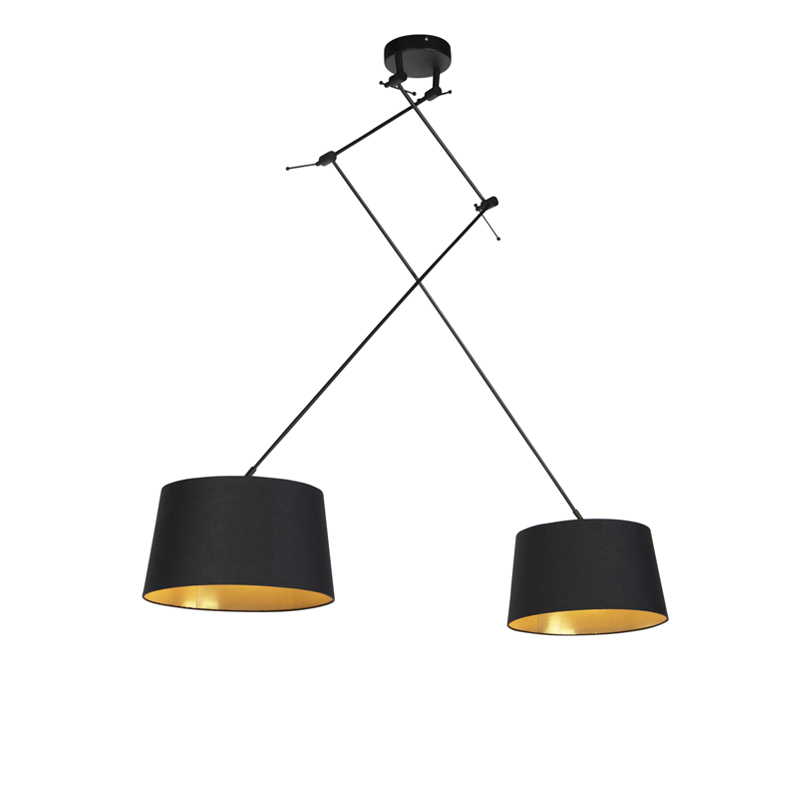 Lógó lámpa pamut árnyalatokkal, fekete arannyal, 35 cm - Blitz II fekete