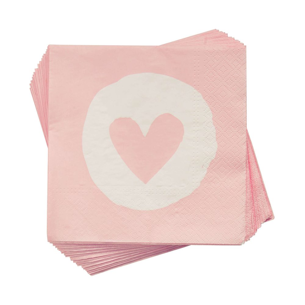 APRÈS papírszalvéta, rózsaszín szív