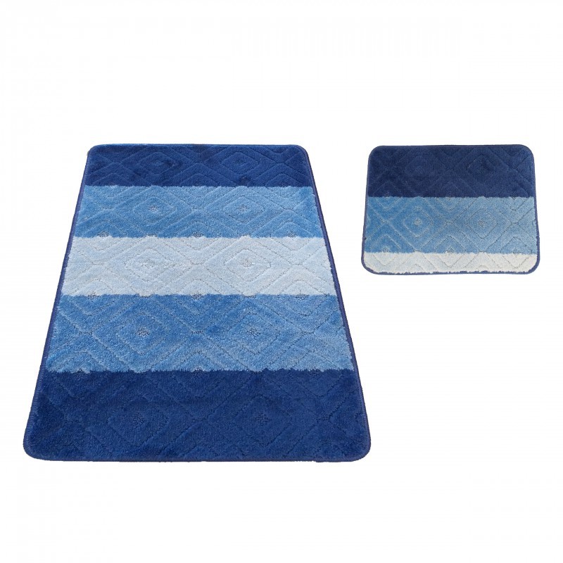 Kék fürdőszobai szőnyegek készlete 50 cm x 80 cm + 40 cm x 50 cm