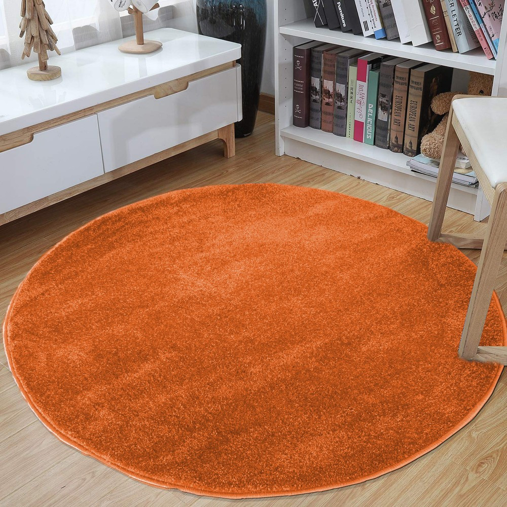 Kerek narancs szőnyeg Szélesség: 100 cm | Hossz: 100 cm