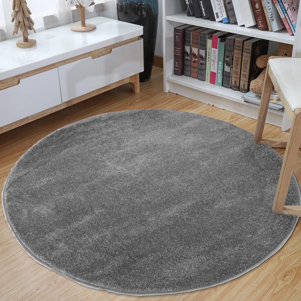 Kerek szürke szőnyeg Szélesség: 200 cm | Hossz: 200 cm
