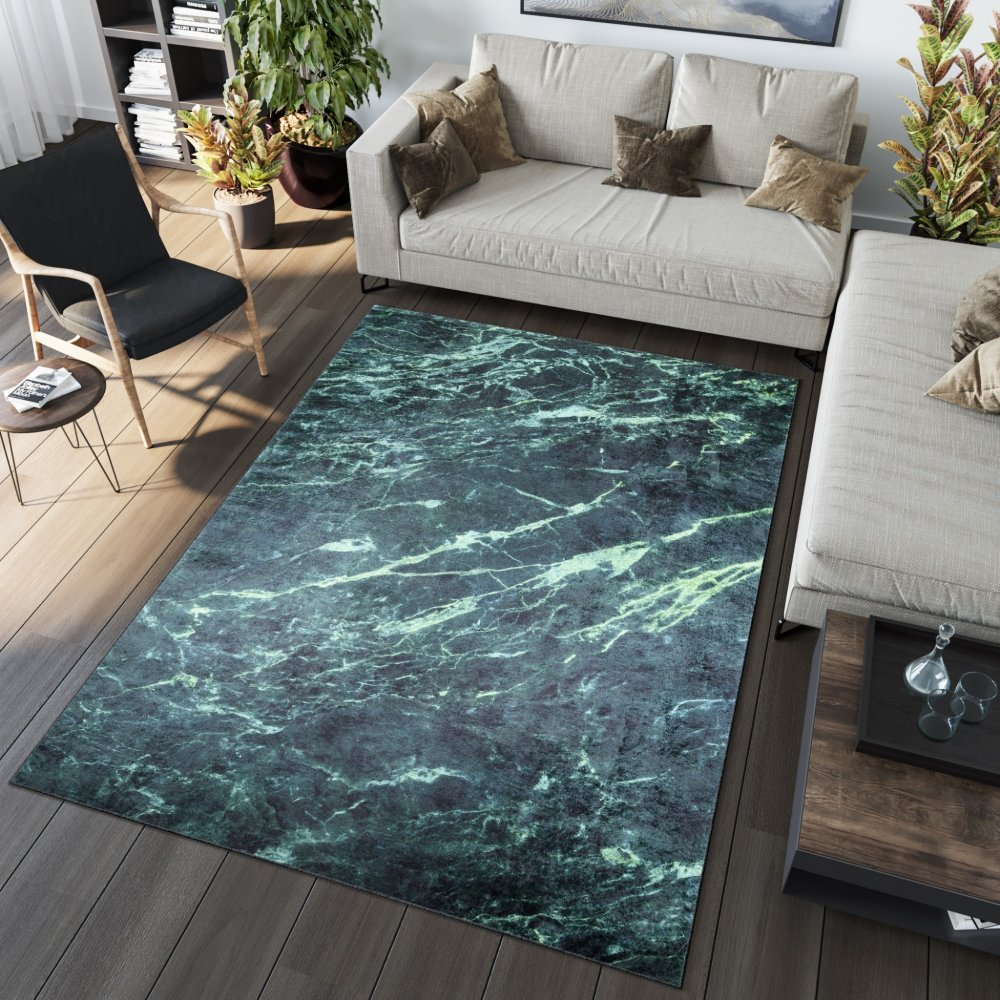TOSCANA Modern zöld szőnyeg márványmintával Szélesség: 120 cm | Hossz: 170 cm