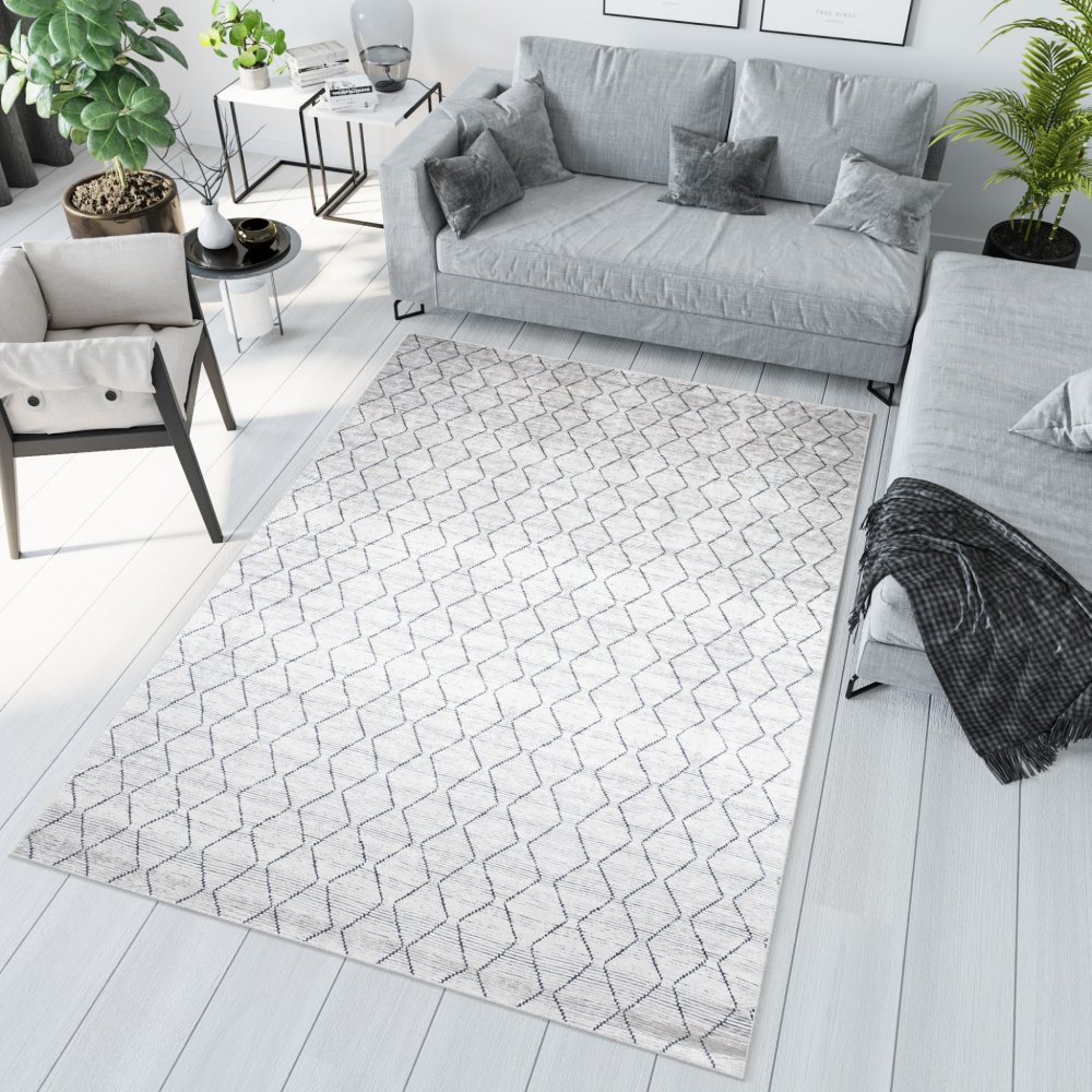 Világosszürke modern szőnyeg egyszerű mintával Szélesség: 120 cm | Hossz: 170 cm