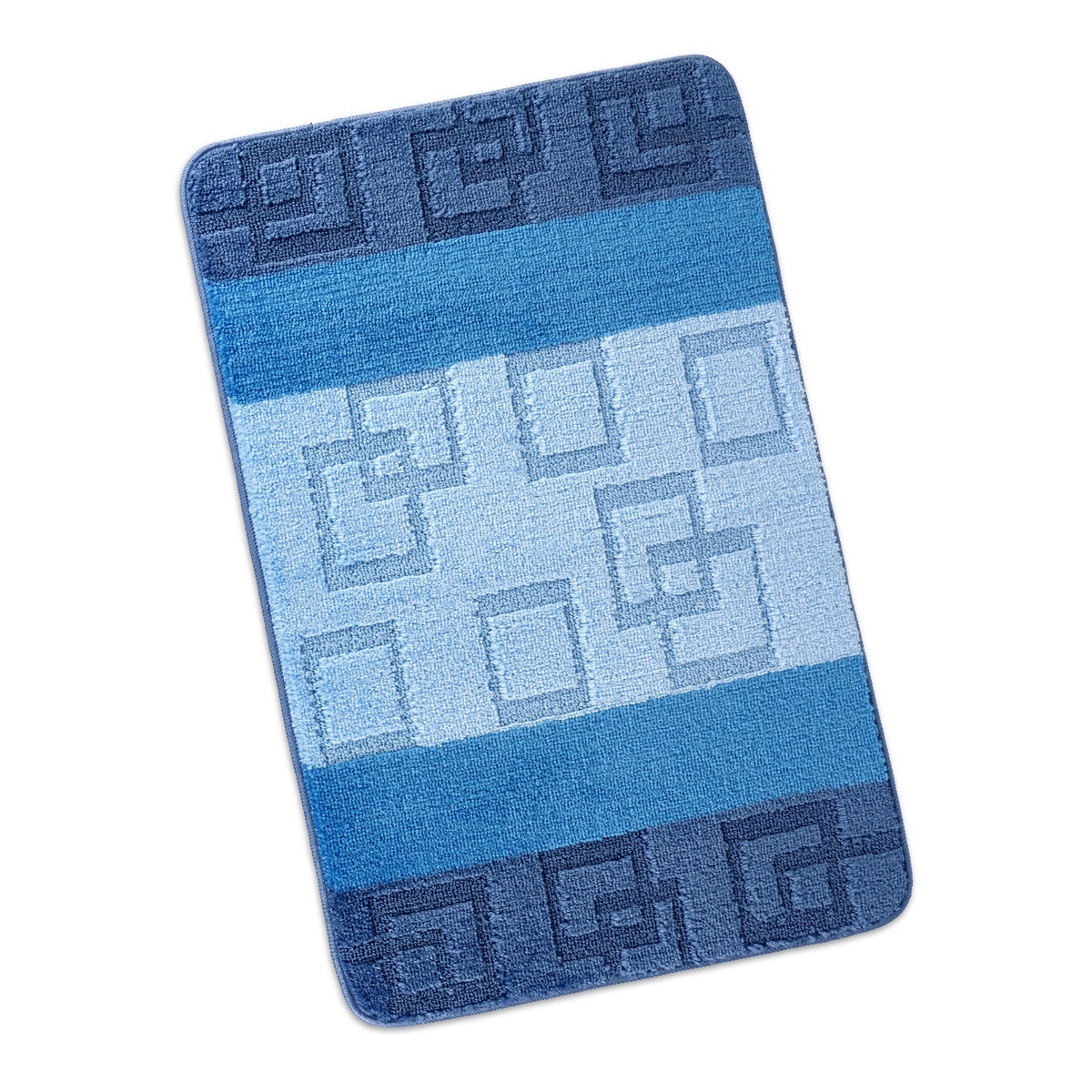Bellatex Bany kockák fürdőszobai szőnyeg kék, 60 x 100 cm