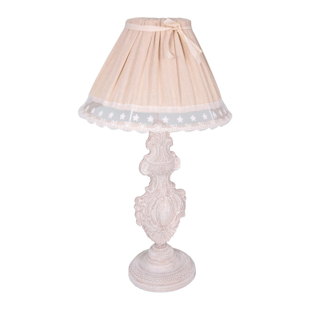 Világos rózsaszín asztali lámpa textil búrával (magasság 56 cm) – Antic Line