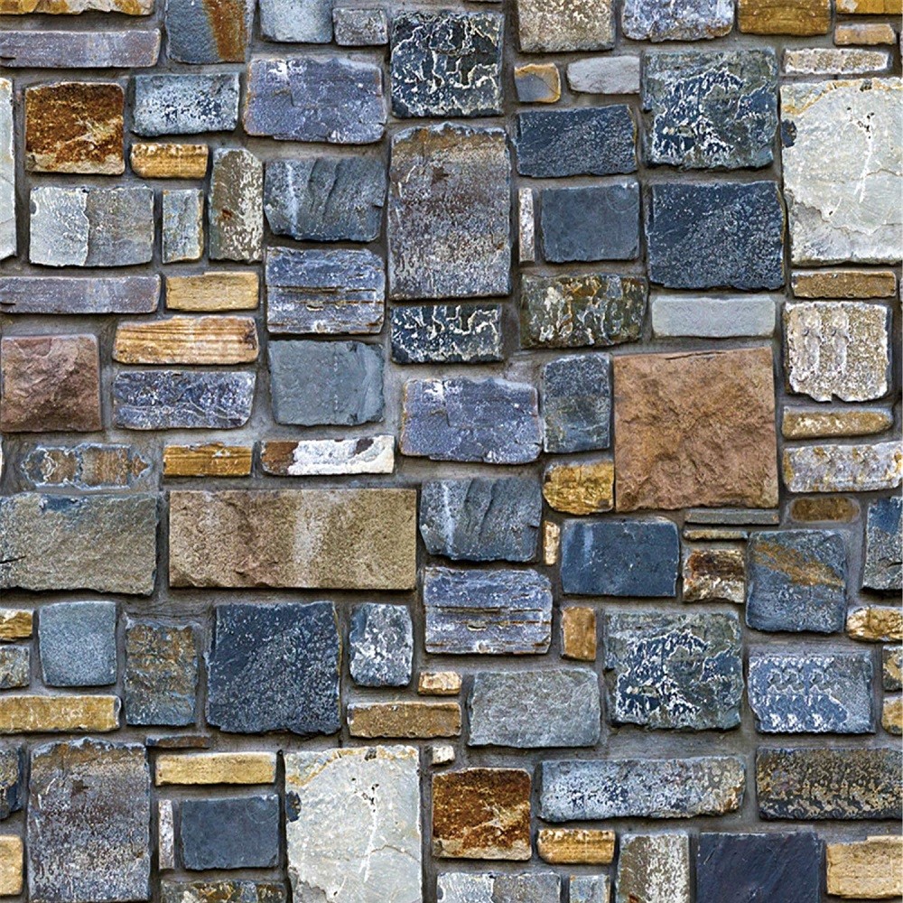 Színes kőfal mintás öntapadós tapéta