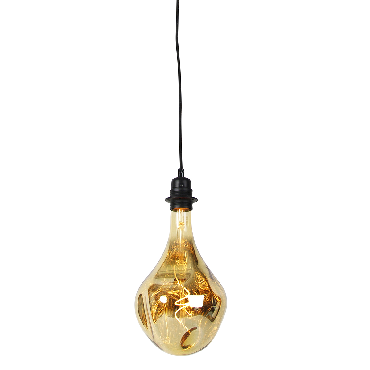 Függesztett lámpa, fekete fényerőszabályzó, beleértve a LED-es tükör arany fényerősséget is - Cava Luxe