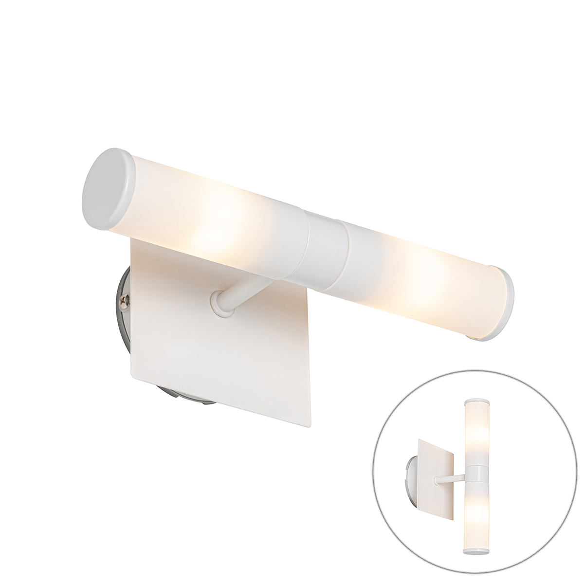 Modern fürdőszobai fali lámpa fehér IP44 2 fényű - Kád