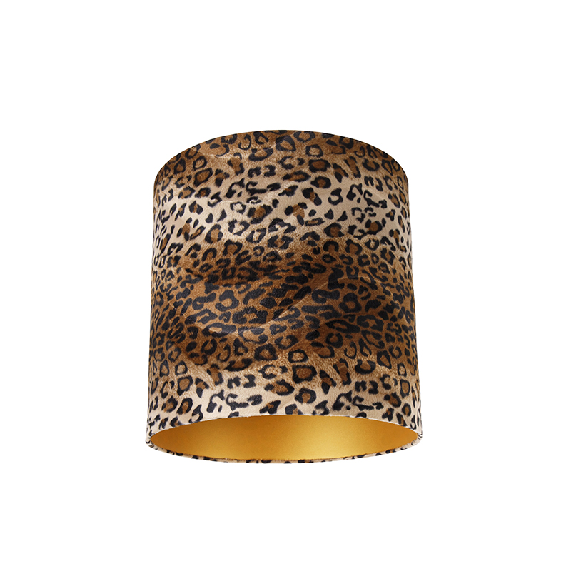 Velúr lámpaernyő leopárd design 40/40/40 arany belül
