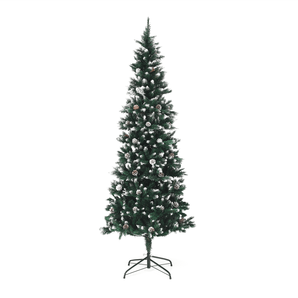 Karácsonyfa tobozokkal, behavazott, 210cm, CHRISTMAS TYP 2