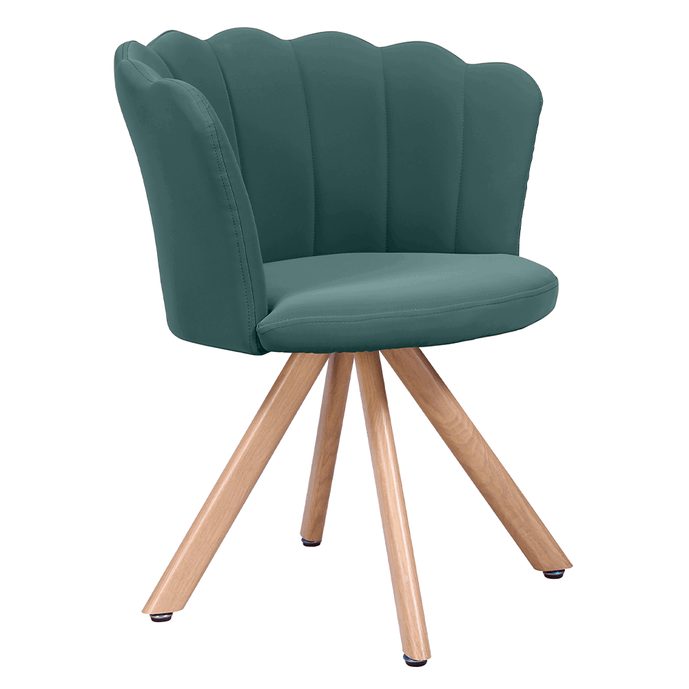Dizájn fotel, Art-deco, ekobőr, zöld, NOBIA