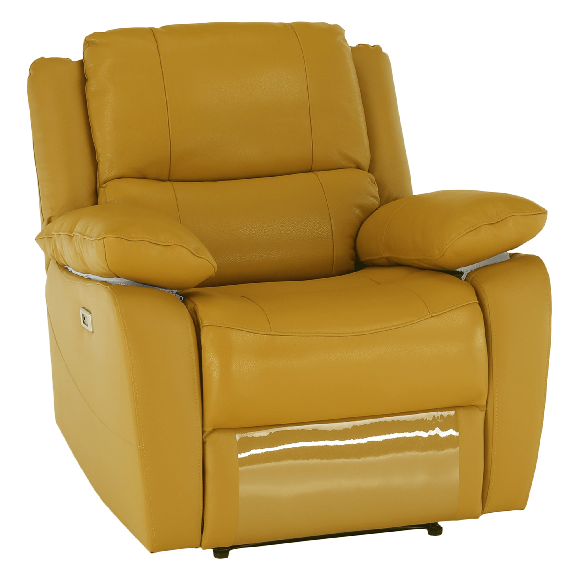 Elektromos relaxációs fotel, bőr/ekobőr sárga, VIVAN