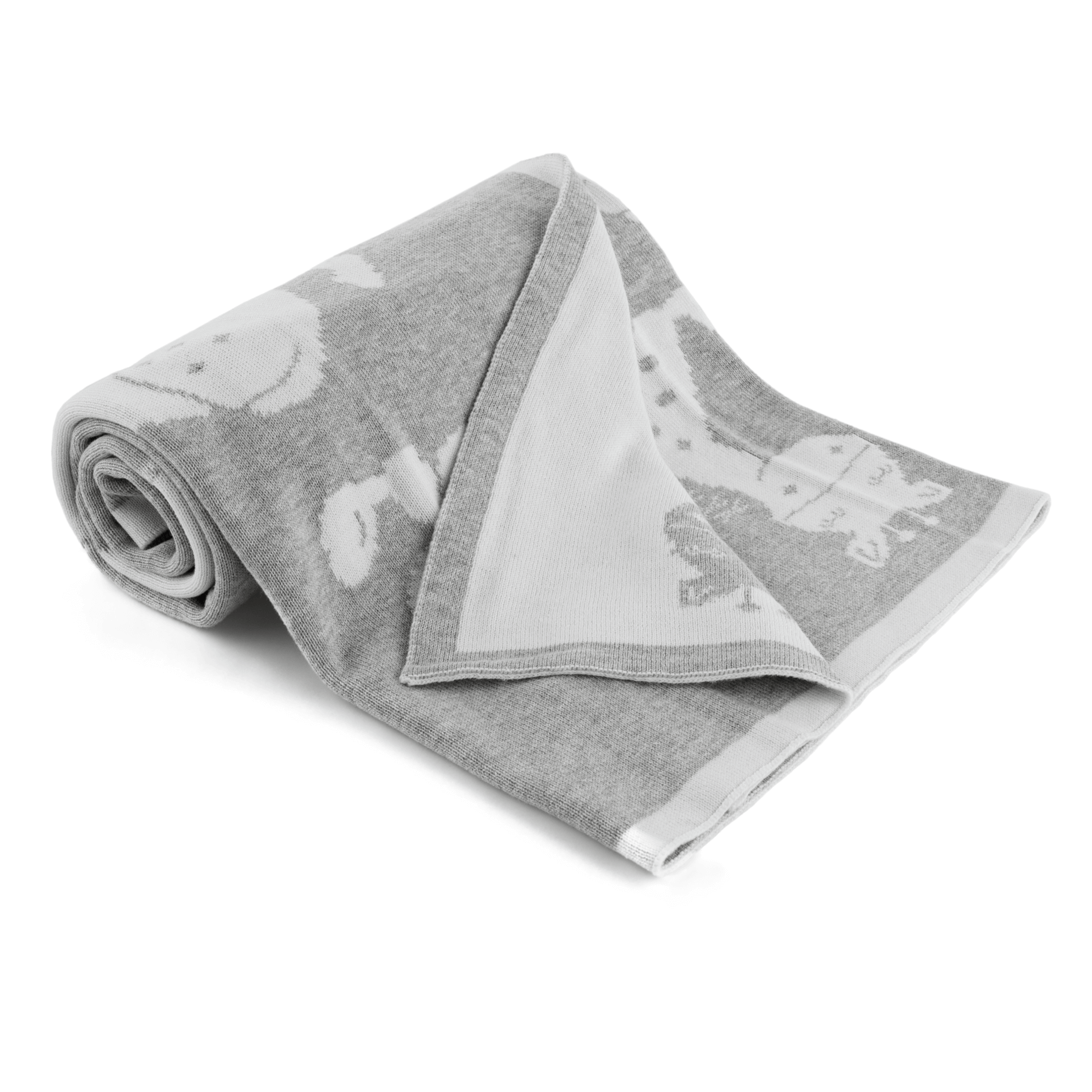 TEMPO-KONDELA ANEYO, kétoldalas pamut takaró, szürke/fehér, 80x100 cm