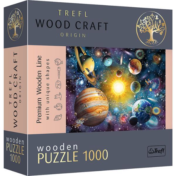 Trefl Puzzle Wood Craft: Naprendszer – 1000 darabos puzzle fából