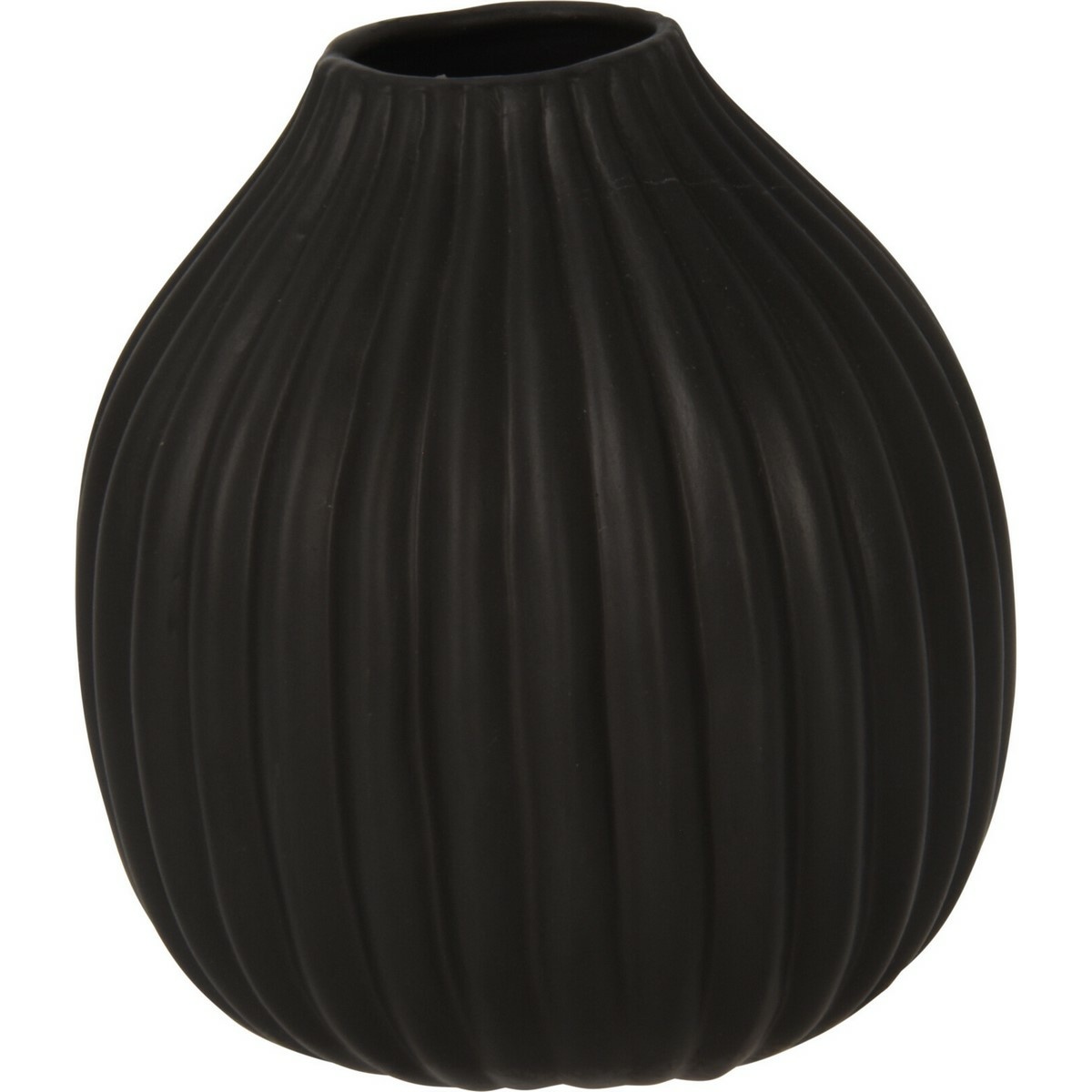 Maeve  bordázott váza fekete, 12 x 14 cm, dolomit 