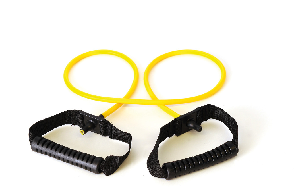 SISSEL® Fit-Tube erősítő gumikötél szilikon fogantyúval Szín: sárga (könnyű ellenállás)