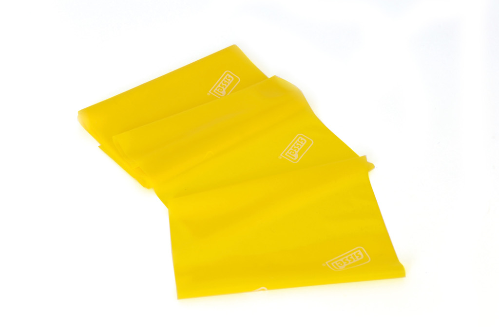 SISSEL® Fitband erősítő fitness gumiszalag edzéshez Szín: sárga, Méret: 15 cm x 2,5 m