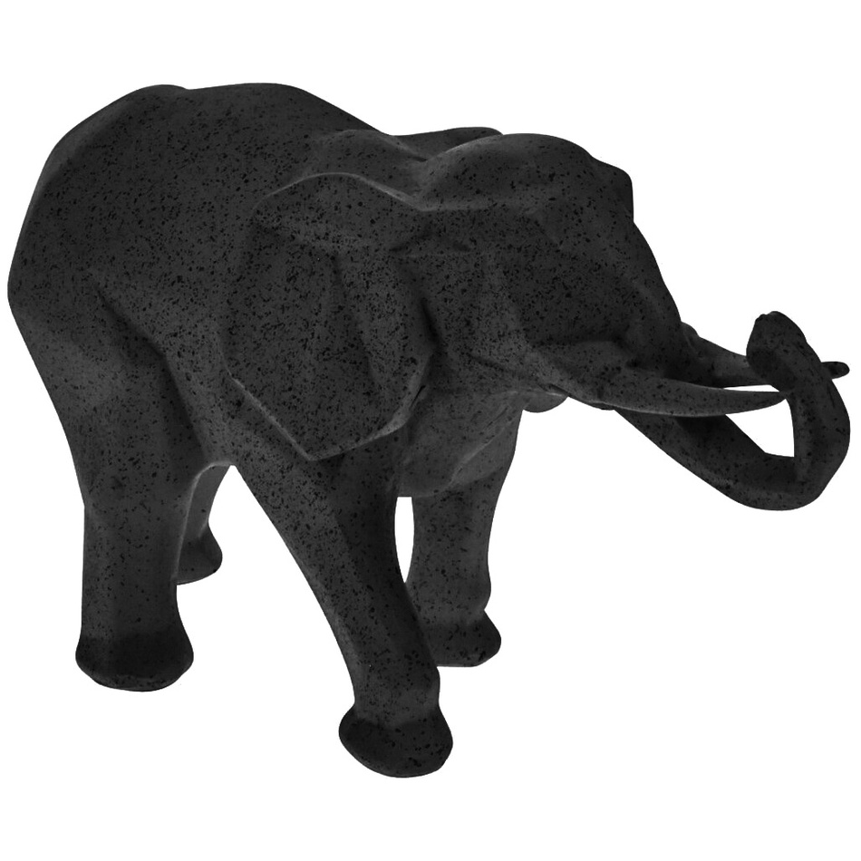 Elefánt geometric díszítés, 25 x 15 cm, fekete 