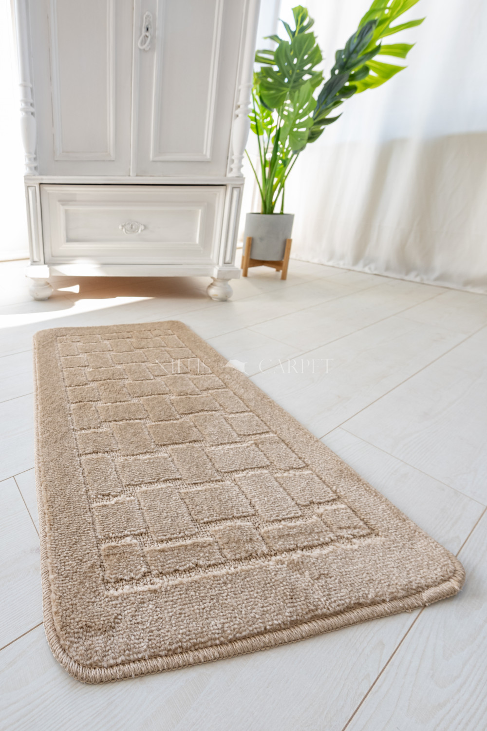 Fürdőszoba szőnyeg Hasir labirintus bézs 1 részes 50x80cm