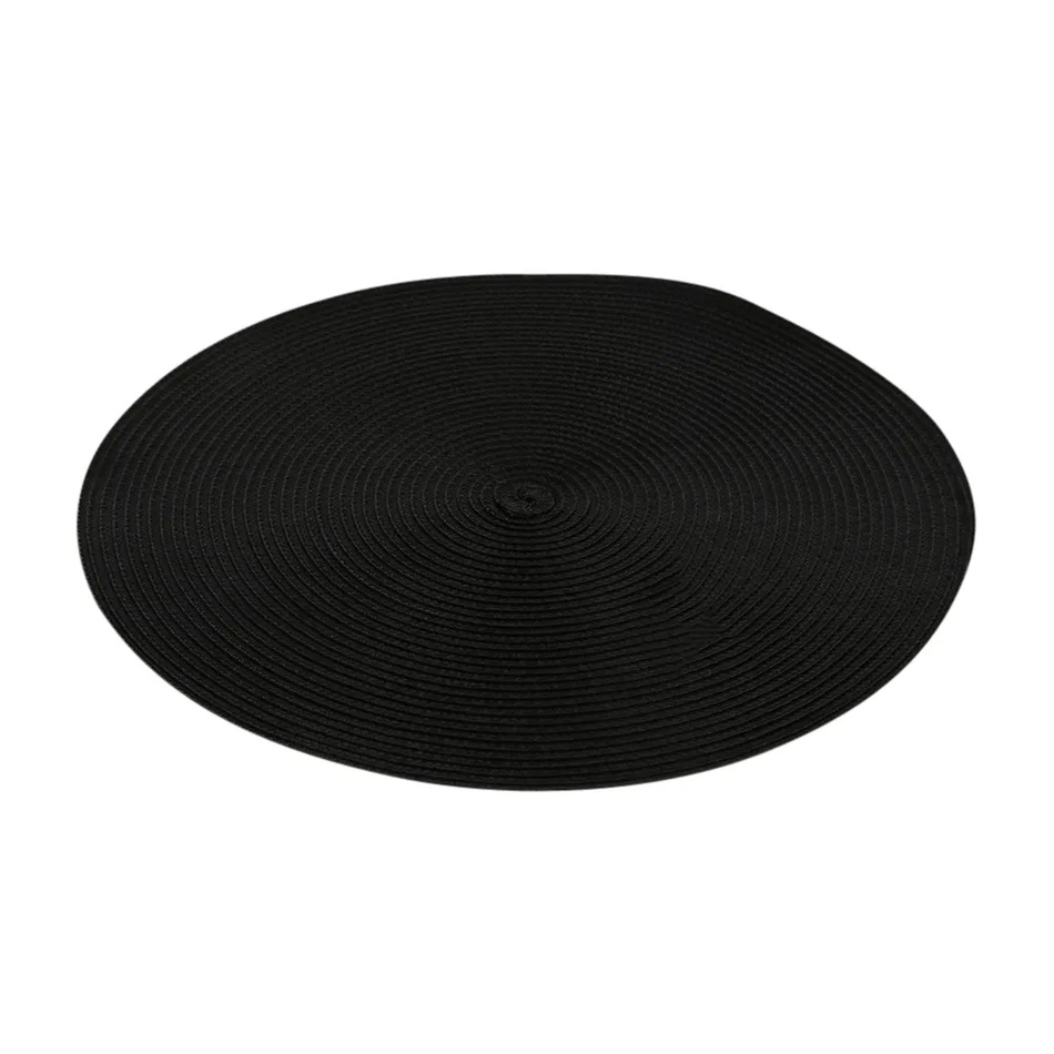 Altom Straw  tányéralátét fekete, átmérő 38 cm, 4 darabos készlet