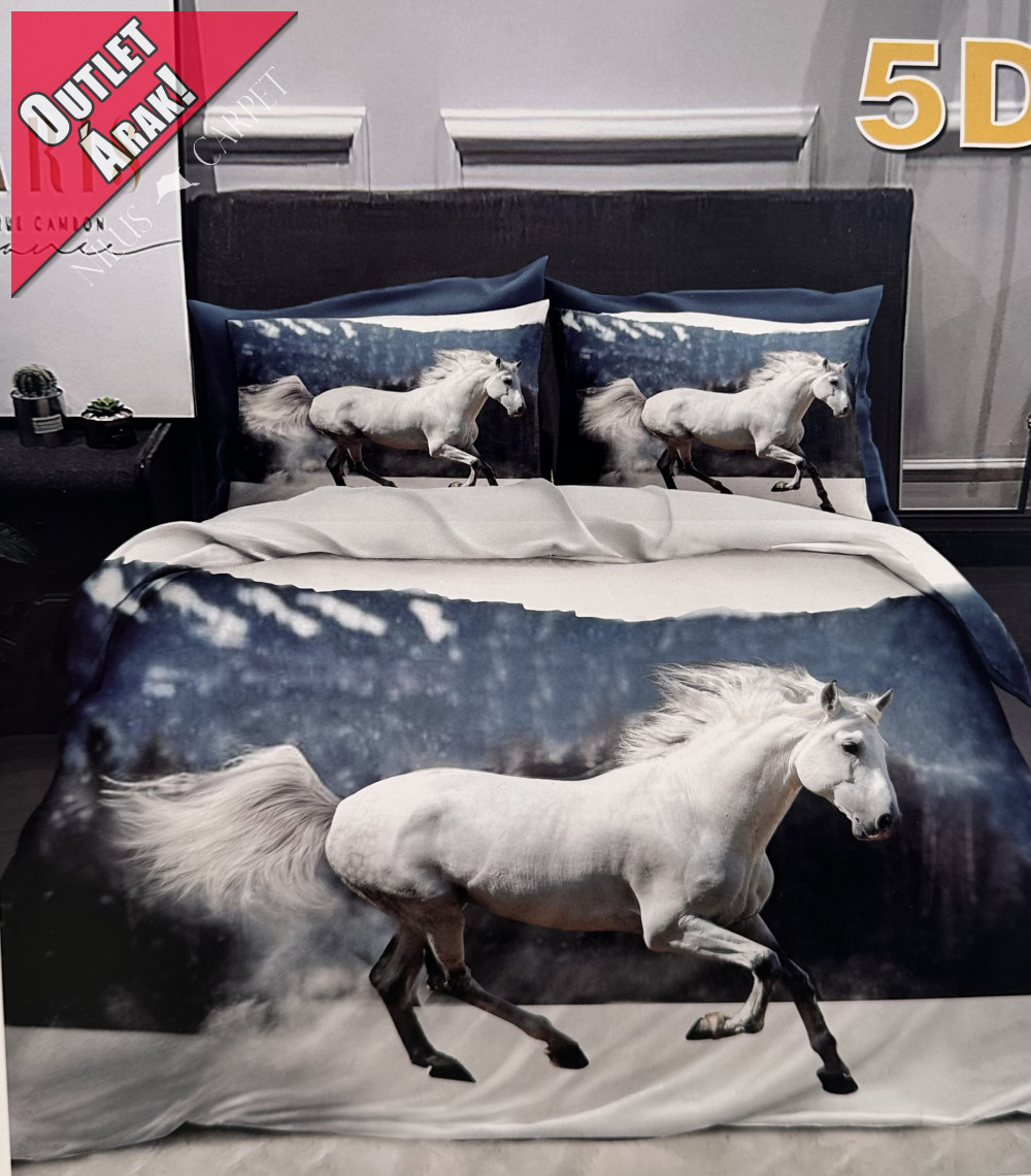 Animals fehér lovas ágynemű garnitura 7 részes