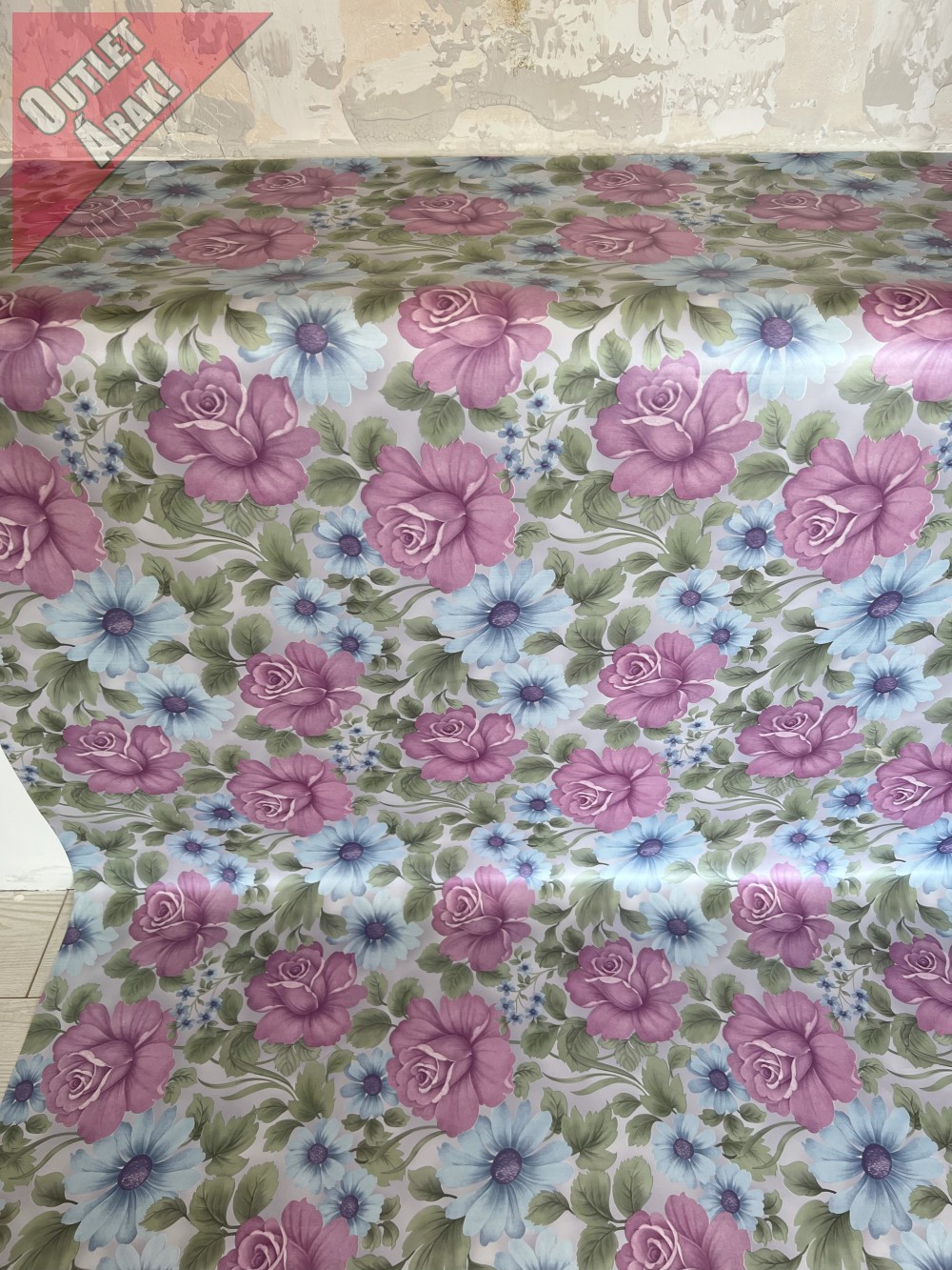   Dorsia új kész Viaszos asztalterítő kék lila rózsa 100x140cm