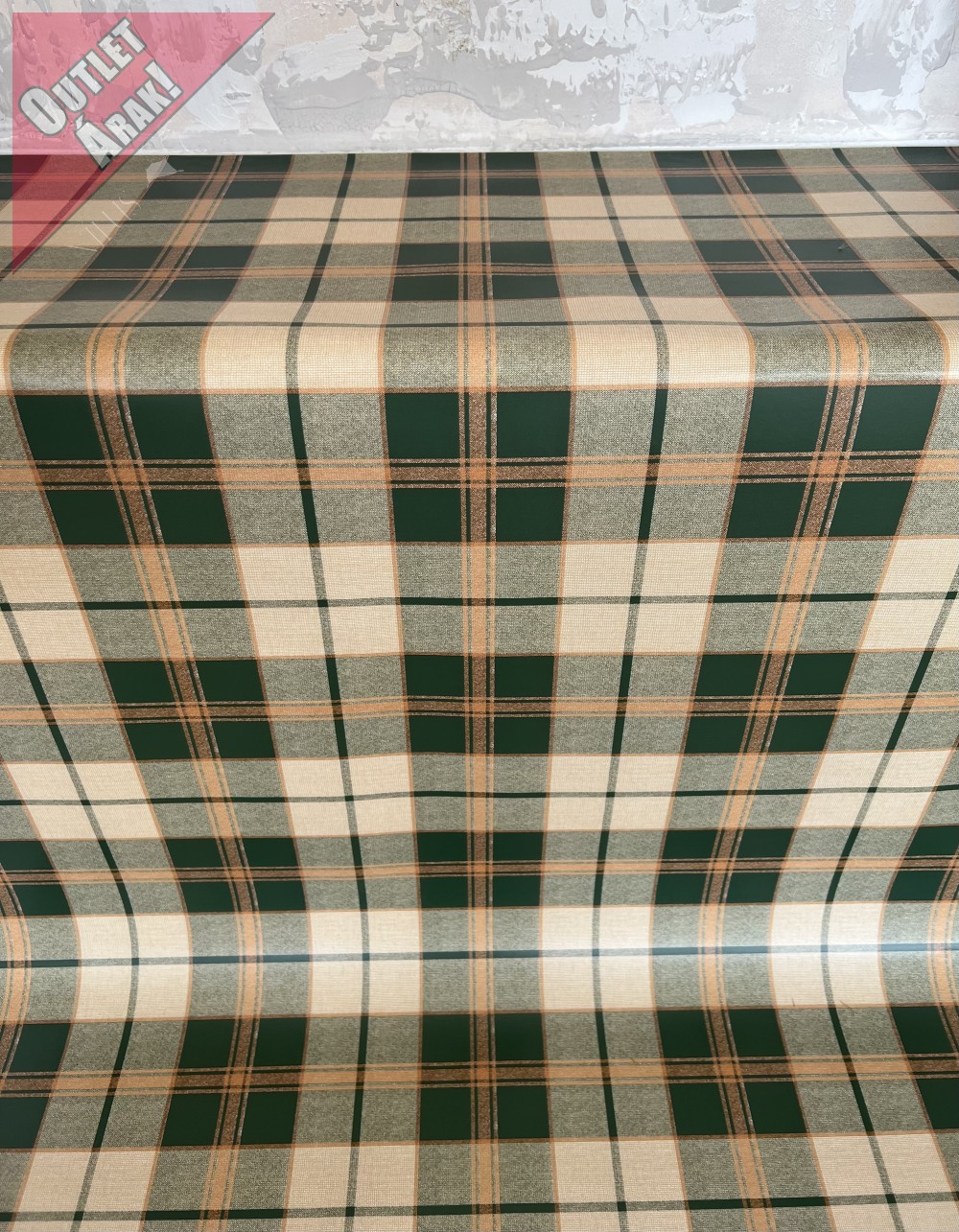  Dorsia új kész Viaszos asztalterítő zöld kockás 100x140cm