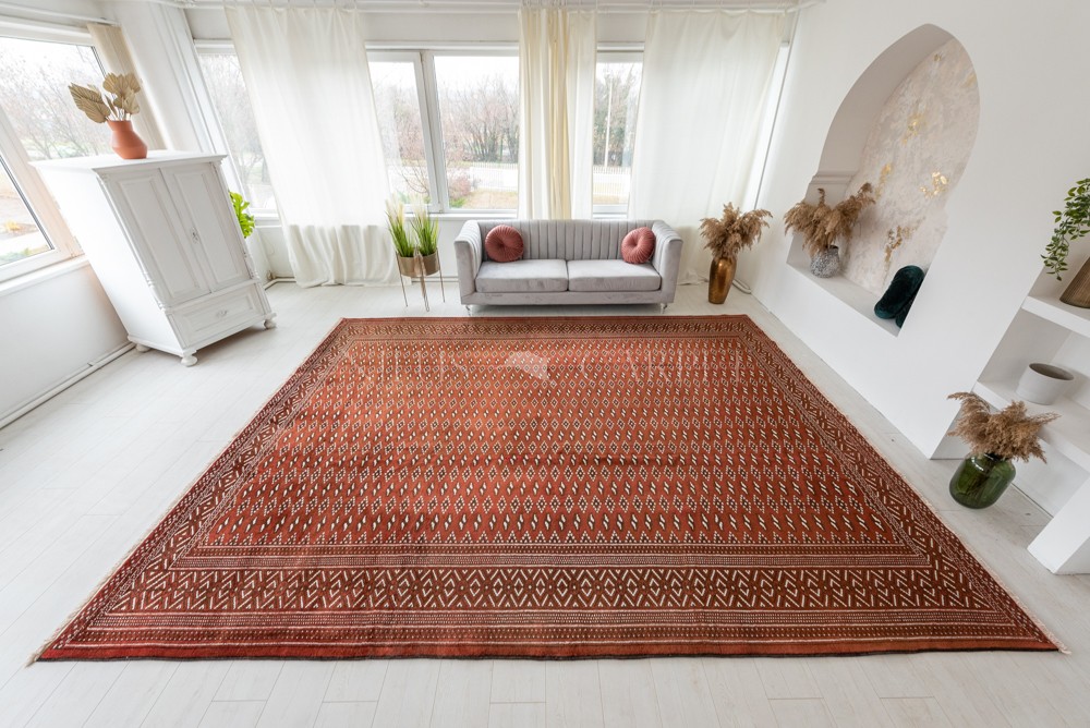 Kézi csomózású perzsa Türkmen szőnyeg 388x305cm