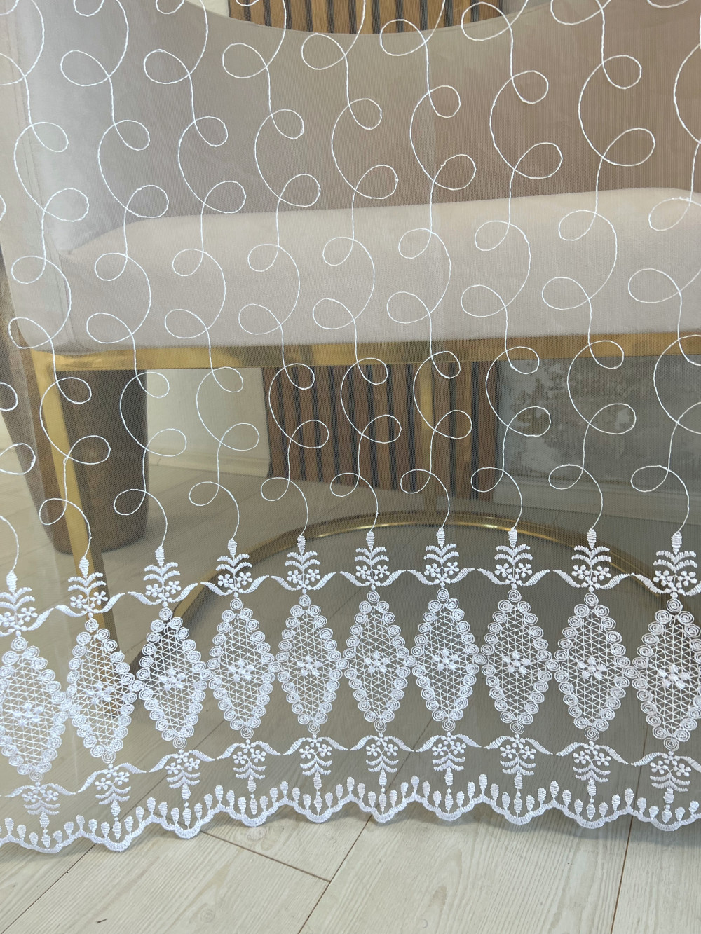  Paris Luxury Készre varrt függöny rombusz mintás fehér 300x260cm