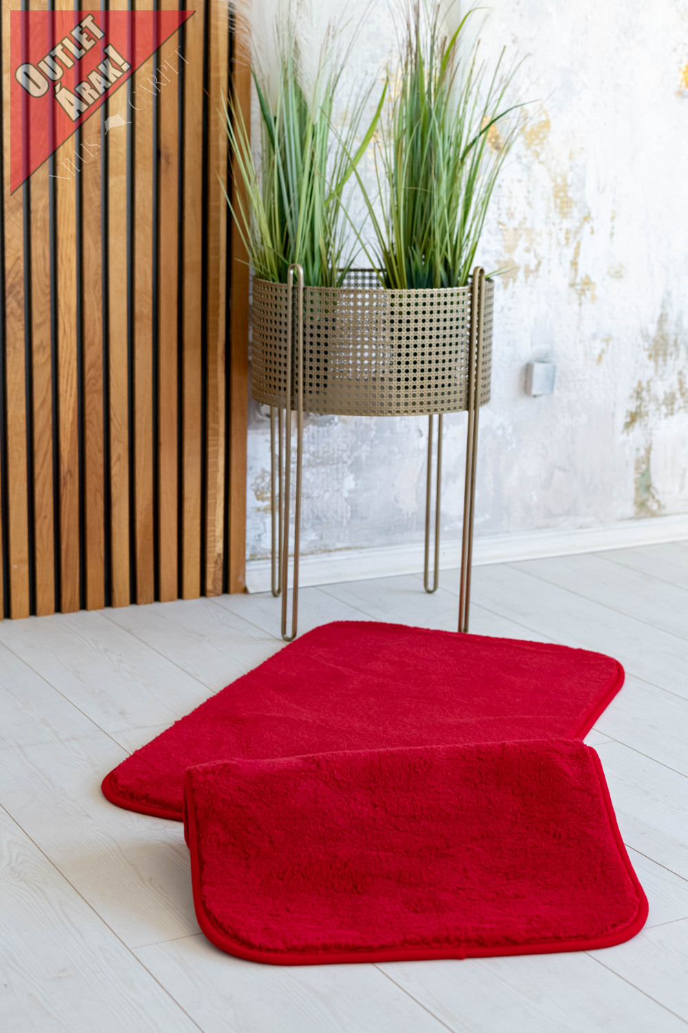 Royal Plüss piros fürdőszoba szőnyeg 2 részes 50x80cm
