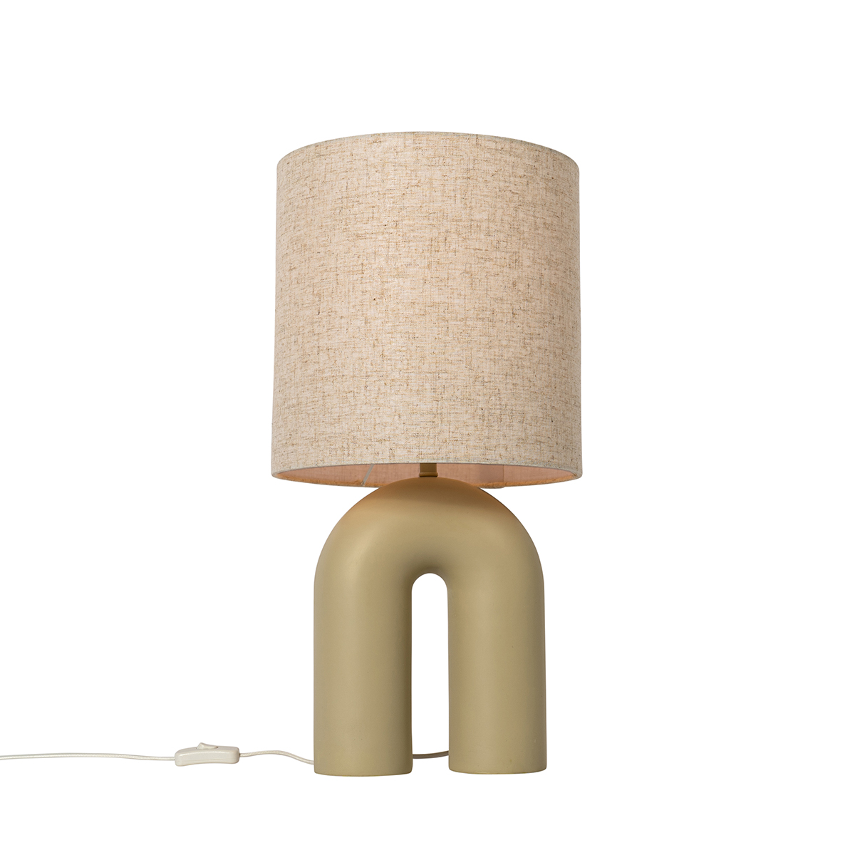 Design asztali lámpa bézs bézs vászonbúrával - Lotti
