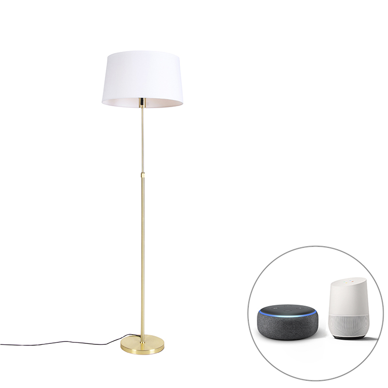 Intelligens arany állólámpa vászonbúrával fehér 45 cm Wifi A60 - Parte