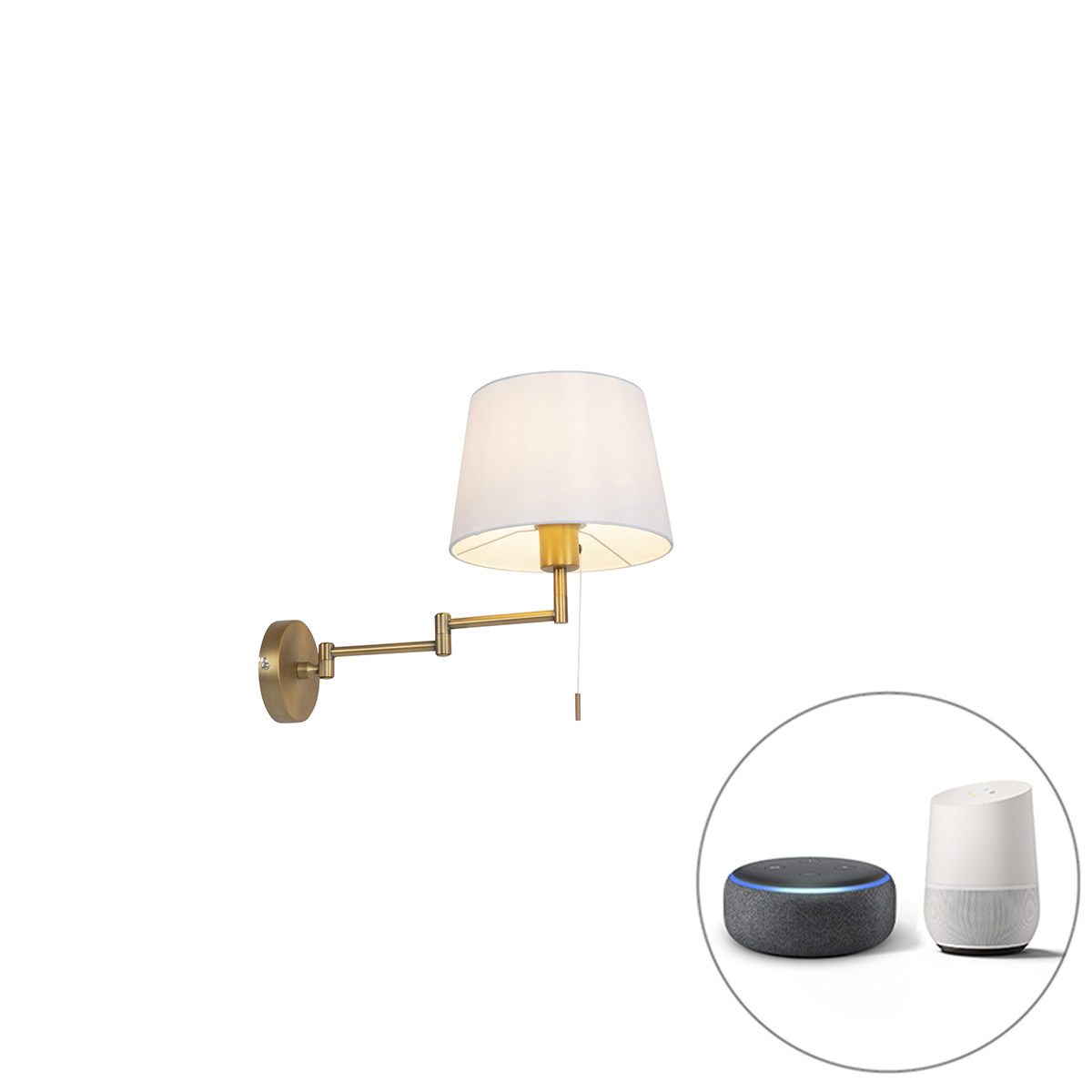 Intelligens fali lámpa bronz, fehér búrával, WiFi A60-al - Ladas Deluxe