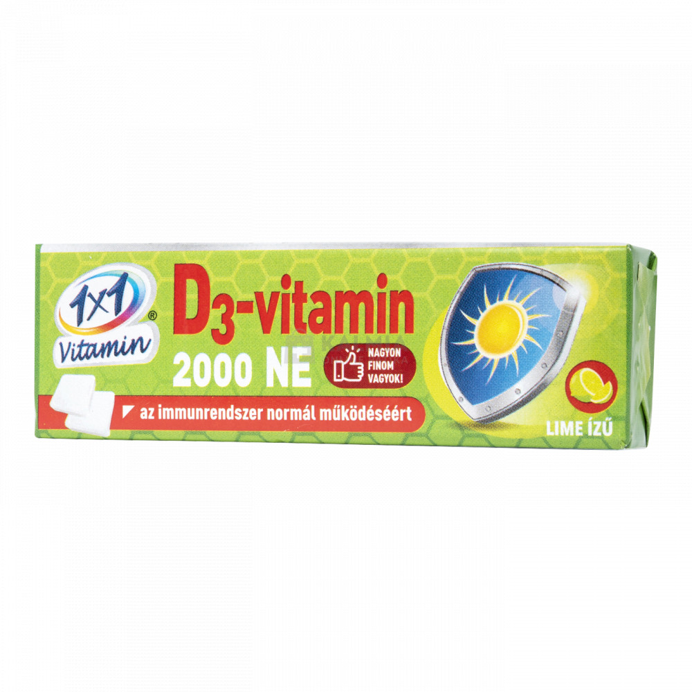 1×1 Vitamin D3-vitamin 2000 NE lime ízű szőlőcukor 14 db