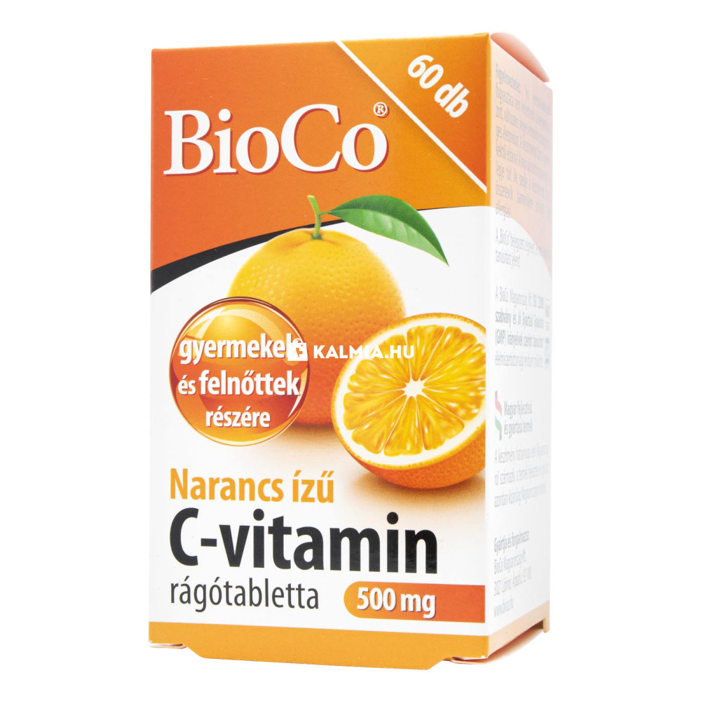 BioCo C-vitamin 500 mg narancs ízű rágótabletta 60 db