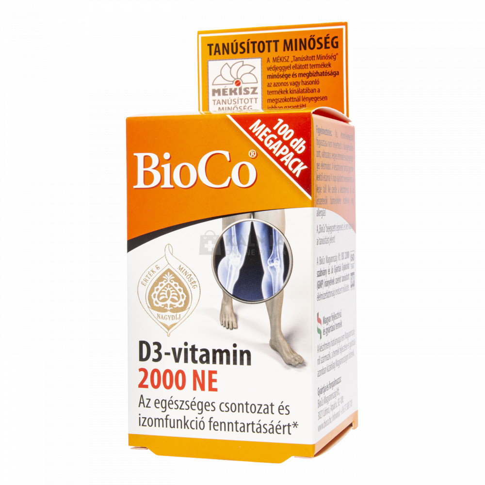 BioCo D3-Vitamin 2000NE tabletta megapack 100 db